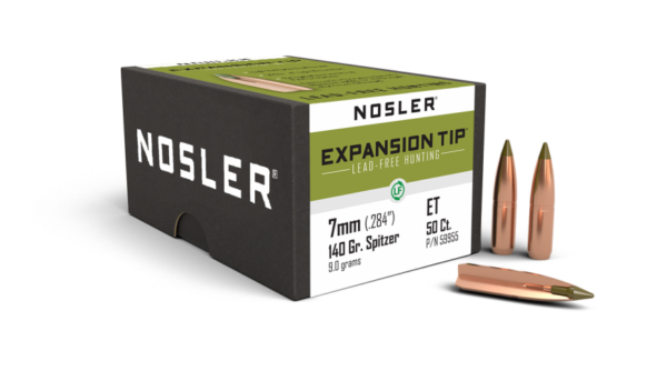 Nosler E-Tip Bullets 0.284 (284 Caliber, 7mm) 140 Grain Polymer Tipped Box of 50