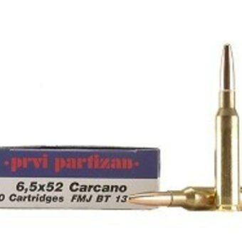 Prvi Partizan Ammunition 6.5x52 Carcano 139 Grain Full Metal Jacket Boat Tail Box of 20
