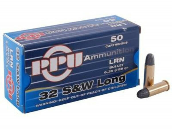 Prvi Partizan Ammunition 32 S&W Long 98 Grain Lead Round Nose Box of 50