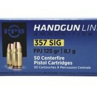 Prvi Partizan Ammunition 357 SIG 125 Grain Full Metal Jacket Flat Nose Box of 50