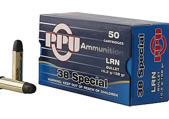 Prvi Partizan Handgun Line Ammunition 38 Special 158 Grain Lead Round Nose Box of 50