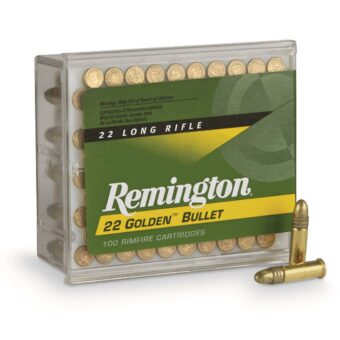 Remington Golden Bullet Ammunition 22 Long Rifle 40 Grain Plated Round Nose Box of 100