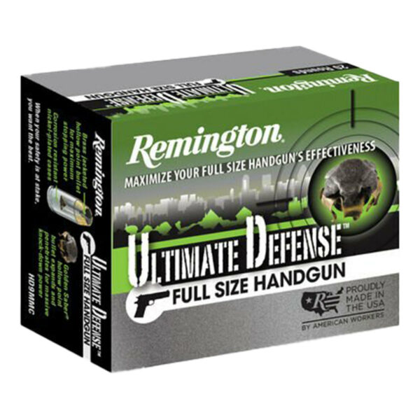 Remington Ultimate Defense Ammunition 9mm Luger 124 Grain Jacketed Hollow Point Box of 20