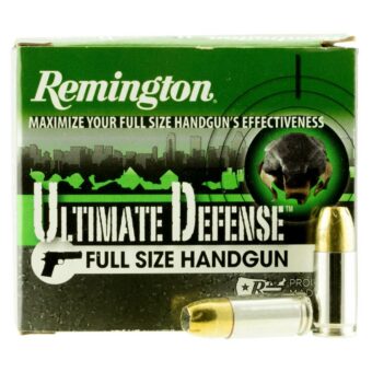 Remington Ultimate Defense Ammunition 9mm Luger +P 124 Grain Jacketed Hollow Point Box of 20