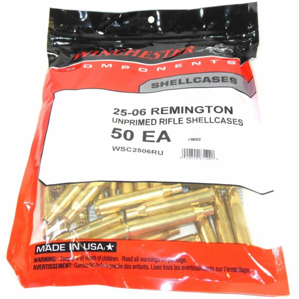Winchester 25-06 Remington Brass Bag of 50