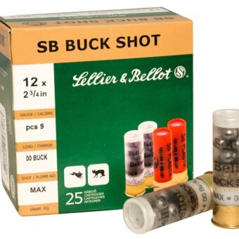 Sellier & Bellot  Ammunition 12 Gauge 2-3/4" #00 1 1/8 oz Buckshot Box of 25