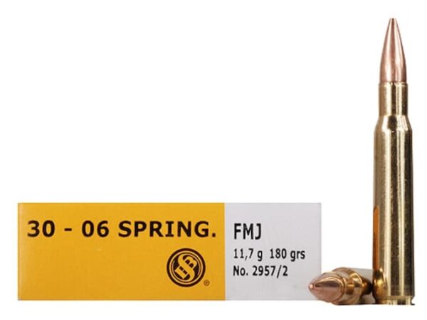 Sellier & Bellot Ammunition 30-06 Springfield 180 Grain Full Metal Jacket Box of 20