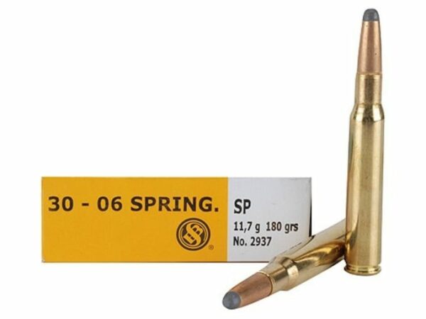 Sellier & Bellot Ammunition 30-06 Springfield 180 Grain Jacketed Soft Point Box of 20