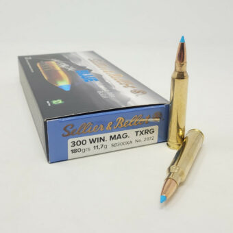 Sellier & Bellot eXergy Blue Ammunition 300 Winchester Magnum 180 Grain Polymer Tipped Box of 20