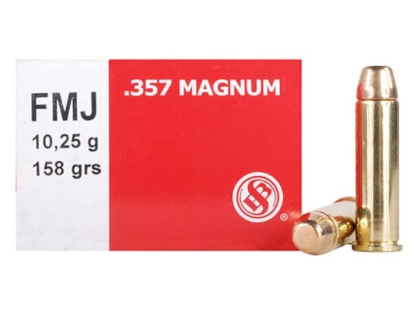 Sellier & Bellot Ammunition 357 Magnum 158 Grain Full Metal Jacket Box of 50