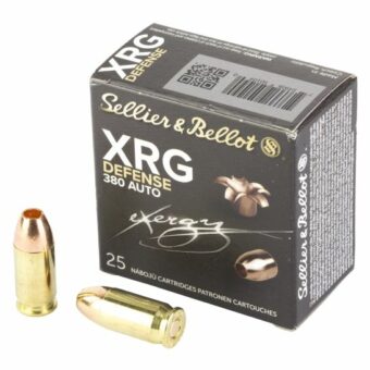 Sellier & Bellot eXergy Ammunition 380 ACP 77 Grain Solid Copper Hollow Point Box of 25