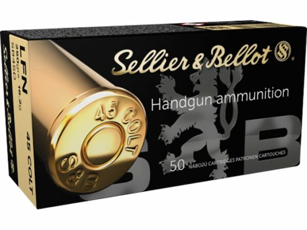 Sellier & Bellot Ammunition 45 Colt (Long Colt) 250 Grain Lead Flat Nose Box of 50