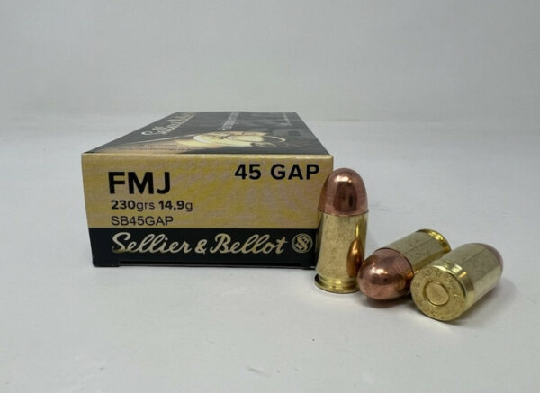 Sellier & Bellot Ammunition 45 GAP 230 Grain Full Metal Jacket Box of 50