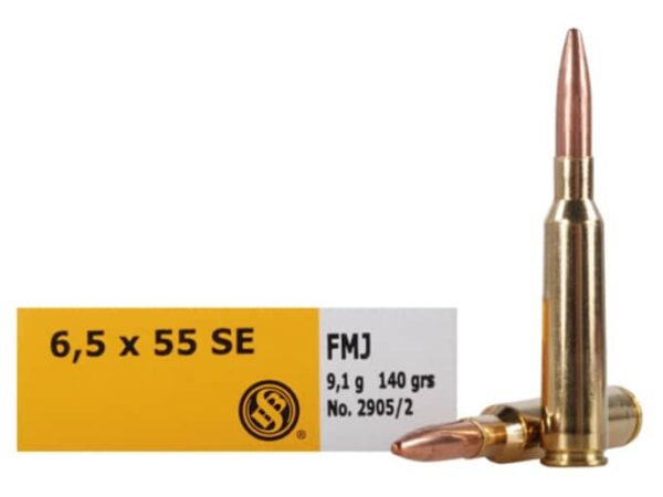 Sellier & Bellot Ammunition 6.5x55mm Swedish Mauser 140 Grain Full Metal Jacket Box of 20