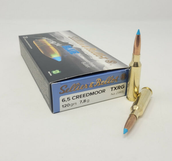 Sellier & Bellot eXergy Blue Ammunition 6.5 Creedmoor 120 Grain Polymer Tipped Box of 20