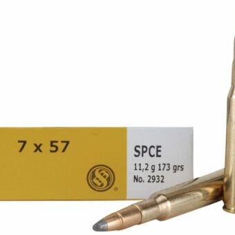 Sellier & Bellot Ammunition 7x57mm Mauser 173 Grain Jacketed Soft Point Box of 20