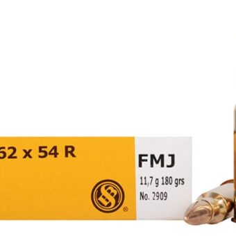 Sellier & Bellot Ammunition 7.62X54 Rimmed Russian 180 Grain Full Metal Jacket Box of 20