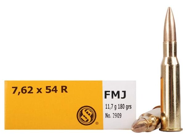 Sellier & Bellot Ammunition 7.62X54 Rimmed Russian 180 Grain Full Metal Jacket Box of 20