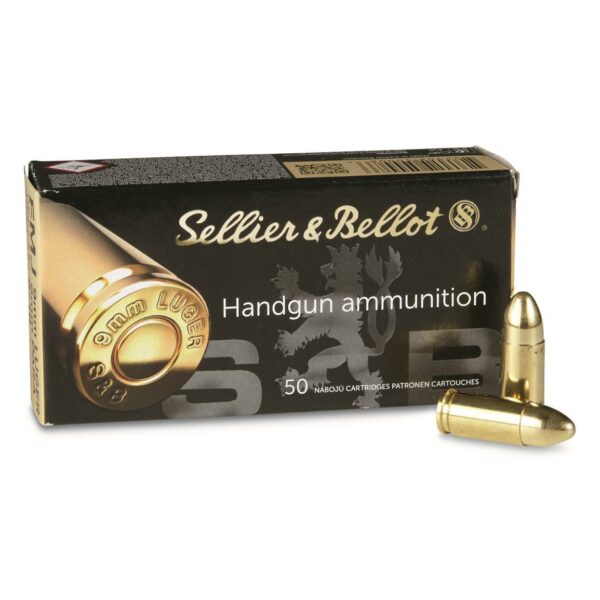 Sellier & Bellot Ammunition 9mm Luger 115 Grain Full Metal Jacket Box of 50