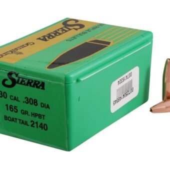 Sierra GameKing Bullets 0.308 (30 Caliber, 7.62mm) 165 Grain Boat Tail Hollow Point Box of 100