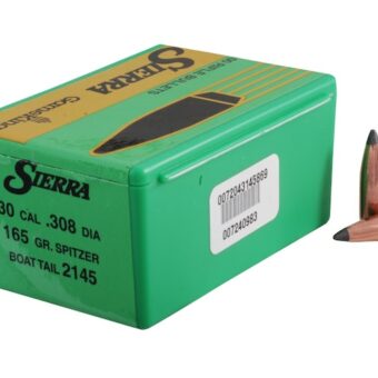 Sierra GameKing Bullets 0.308 (30 Caliber, 7.62mm) 165 Grain Spire Point Box of 100