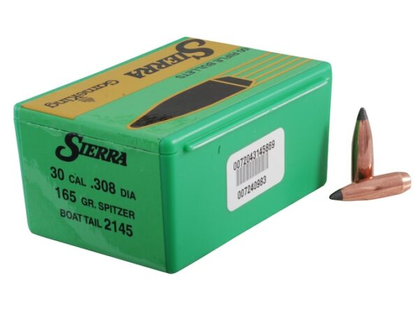 Sierra GameKing Bullets 0.308 (30 Caliber, 7.62mm) 165 Grain Spire Point Box of 100
