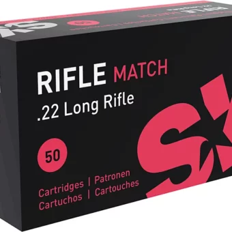 SK Rifle Match Ammunition 22 Long Rifle 40 Grain Solid Round Nose Box of 50
