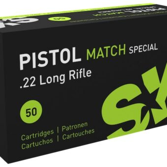 SK Pistol Match Special Ammunition 22 Long Rifle 40 Grain Solid Round Nose Box of 50