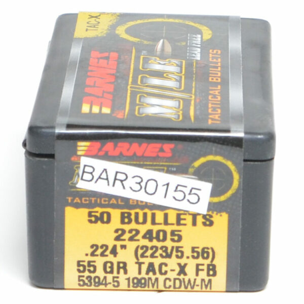 Barnes Tactical  Bullets (.224 Diameter) 55 Grain Flat Base Hollow Point Box of 50