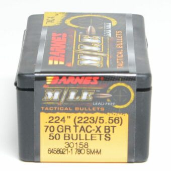 Barnes Tactical  Bullets (.224 Diameter) 70 Grain Boat Tail Hollow Point Box of 50
