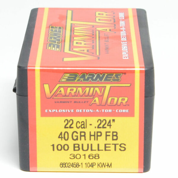 Barnes Varminator Bullets 0.224 (22 Caliber) 40 Grain Hollow Point Box of 100