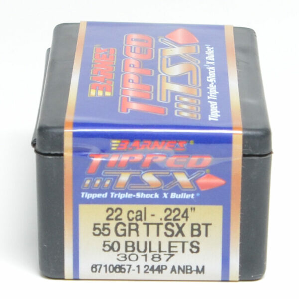 Barnes TTSX Bullets 0.224 (22 Caliber) 55 Grain Polymer Tipped Box of 50