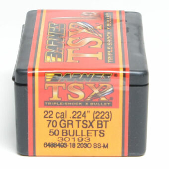 Barnes TSX Bullets 0.224 (22 Caliber) 70 Grain Solid Hollow Point Box of 50