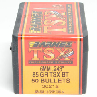 Barnes TSX Bullets 0.243 (243 Caliber, 6mm) 85 Grain Solid Hollow Point Box of 50