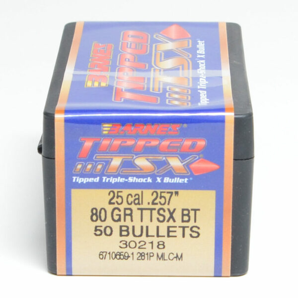 Barnes TTSX Bullets 0.257 (25 Caliber) 80 Grain Polymer Tipped Box of 50