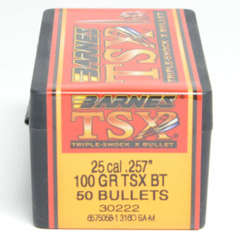 Barnes TSX Bullets 0.257 (25 Caliber) 100 Grain Solid Hollow Point Box of 50