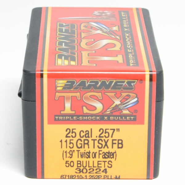 Barnes TSX Bullets 0.257 (25 Caliber) 115 Grain Solid Hollow Point Box of 50