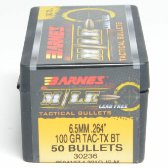 Barnes Tactical  Bullets (.264 Diameter) 100 Grain Boat Tail Hollow Point Box of 50