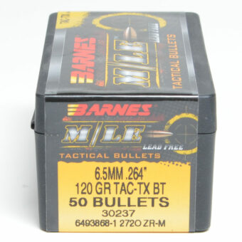 Barnes Tactical Bullets (.264 Diameter) 120 Grain Boat Tail Hollow Point Box of 50