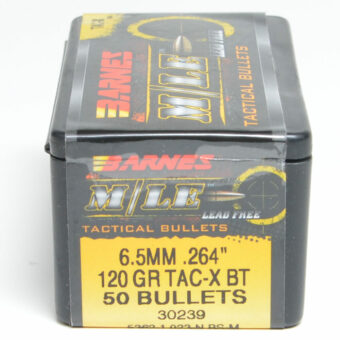 Barnes Tactical Bullets (.264 Diameter) 120 Grain Boat Tail Hollow Point Box of 50