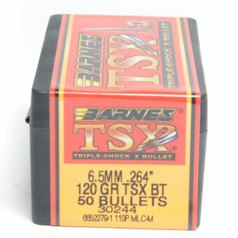 Barnes TSX Bullets 0.264 (264 Caliber, 6.5mm) 120 Grain Solid Hollow Point Box of 50