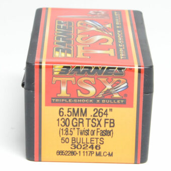Barnes TSX Bullets 0.264 (264 Caliber, 6.5mm) 130 Grain Solid Hollow Point Box of 50