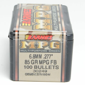 Barnes MPG Bullets 0.277 (270 Caliber, 6.8mm) 85 Grain Flat Base Hollow Point Box of 100