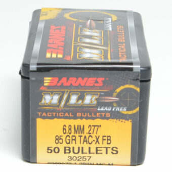 Barnes Tactical  Bullets (.277 Diameter) 85 Grain Flat Base Hollow Point Box of 50