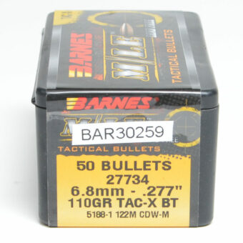 Barnes Tactical  Bullets (.277 Diameter) 110 Grain Boat Tail Hollow Point Box of 50