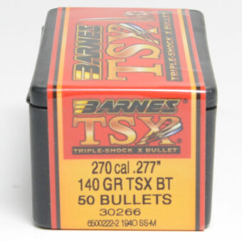 Barnes TSX Bullets 0.277 (270 Caliber, 6.8mm) 140 Grain Solid Hollow Point Box of 50