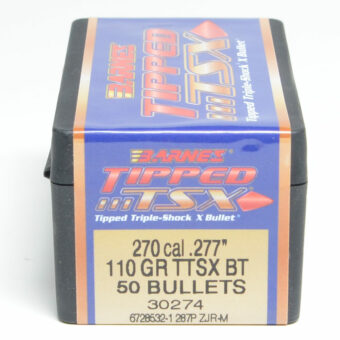 Barnes TTSX Bullets 0.277 (270 Caliber, 6.8mm) 110 Grain Polymer Tipped Box of 50