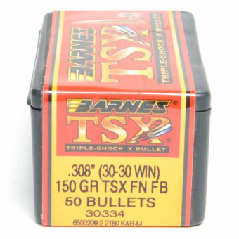 Barnes TSX Bullets 0.308 (30 Caliber, 7.62mm) 150 Grain Solid Hollow Point Box of 50