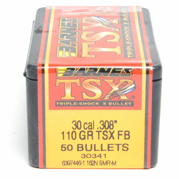 Barnes TSX Bullets 0.308 (30 Caliber, 7.62mm) 110 Grain Solid Hollow Point Box of 50