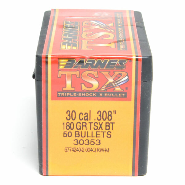 Barnes TSX Bullets 0.308 (30 Caliber, 7.62mm) 180 Grain Solid Hollow Point Box of 50